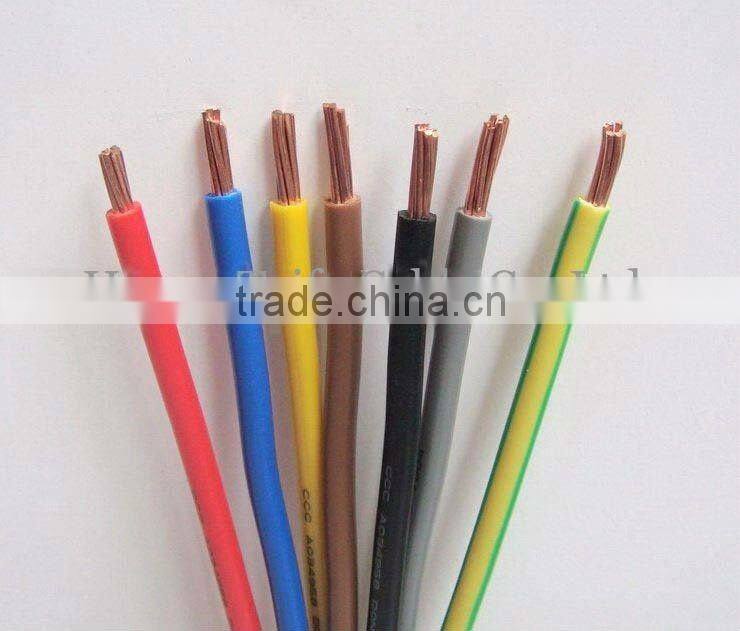 copper core pvc insulated 1.5mm,2.5mm 4mm 6mm 10mm wire/ HO5V-K