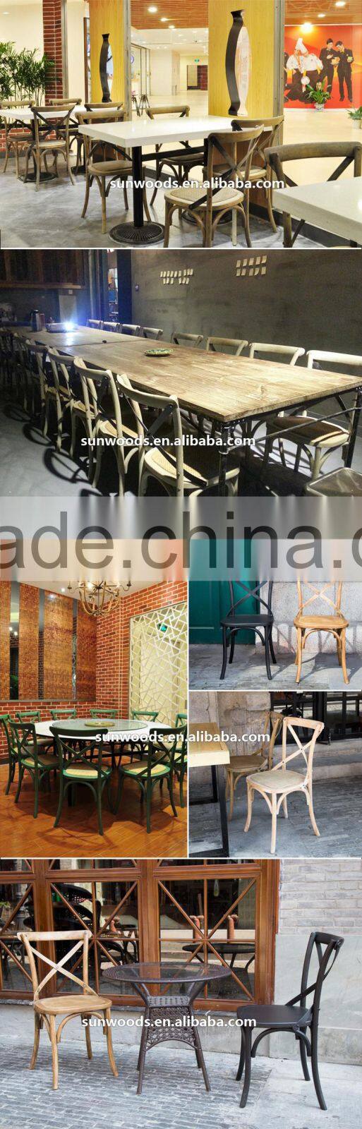 wooden rattan cross back chair modern furniture X back chair