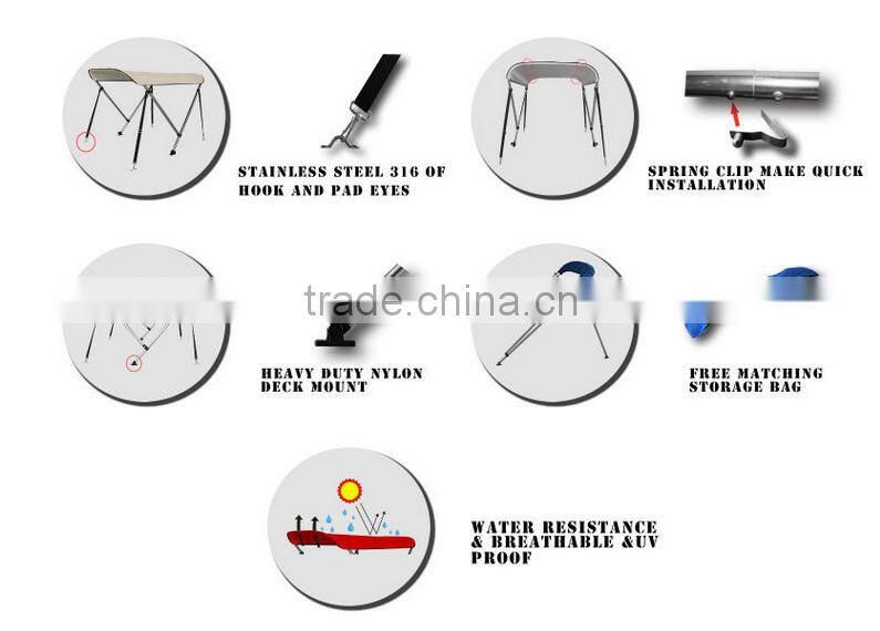 Marine grade navy blue 2 bow bimini top for sale