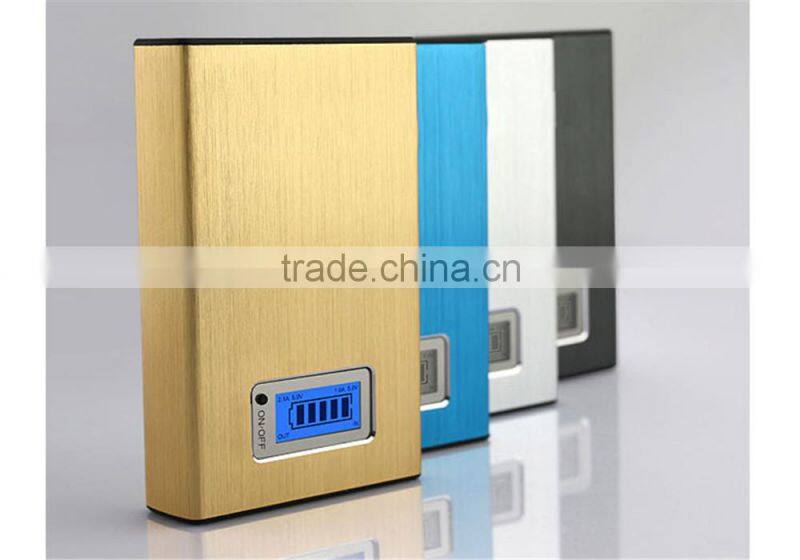2015 Best selling aluminium allo mobile power bank 20000mah with led indicator screen