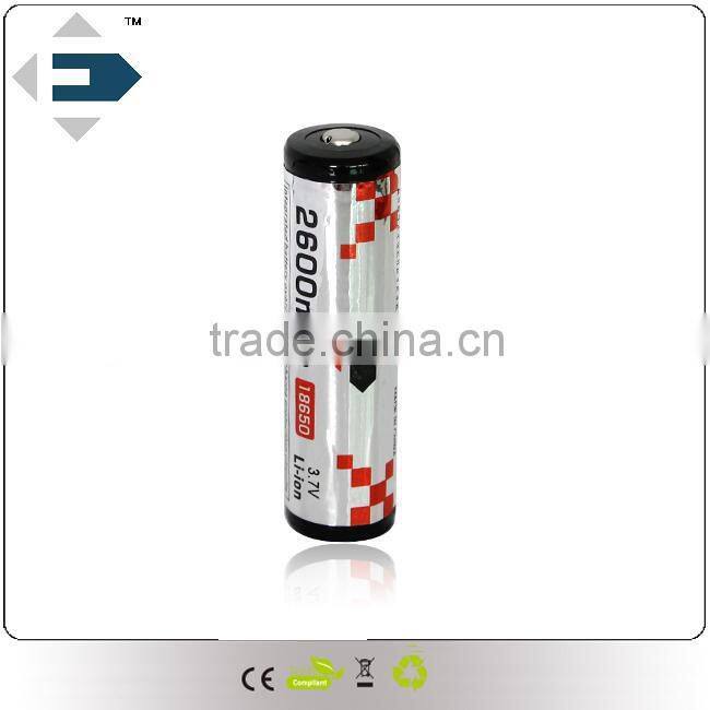 Newest design EFAN 18650 2600MAH with PCB rechargeable li-ion battery