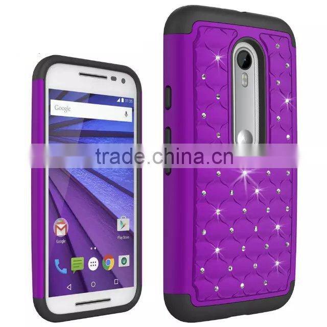 Customized Crystal Star Phone Case Cover Back for Moto G2 G3