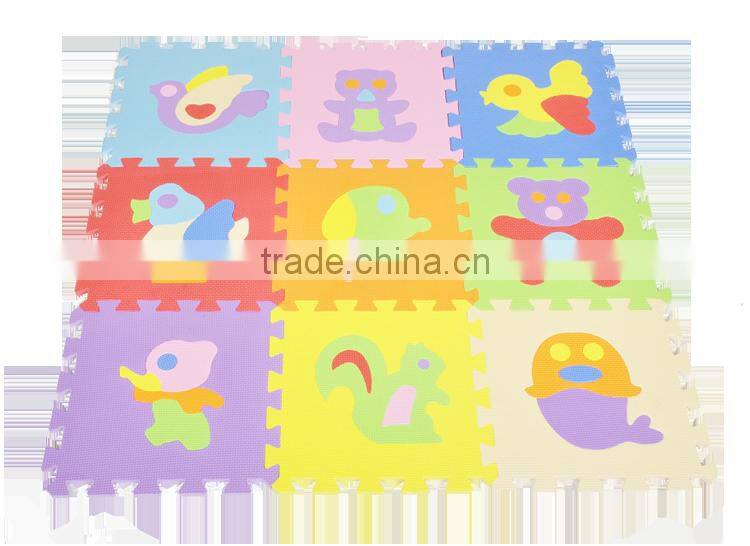 Colorful waterproof Jigsaw animals EVA puzzle baby mats for educational mats