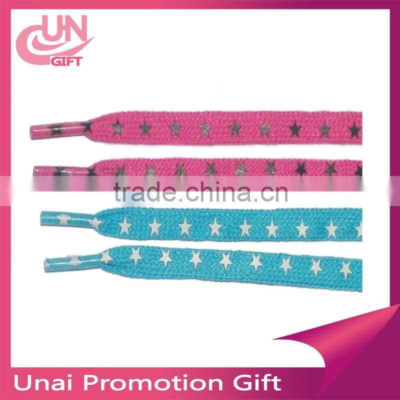Custom colorful polyester ribbon shoelaces