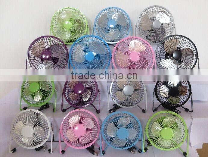 hot sell mini usb desk fan 4'' 6'' 8'' plastic or metal