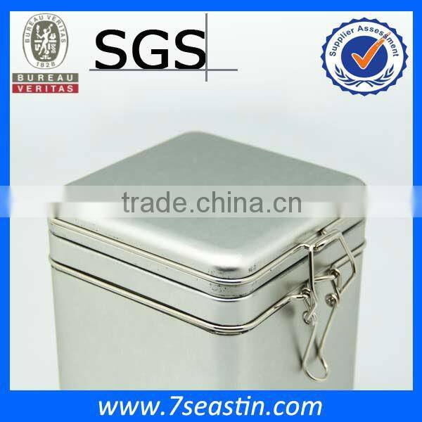 silver custom floral tea tin box