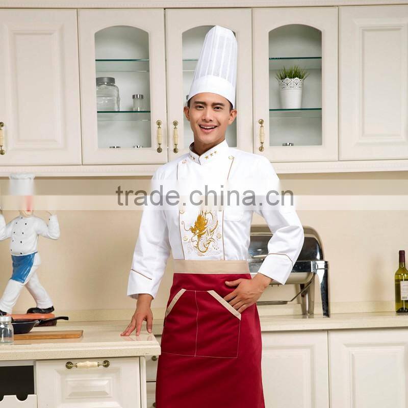 customized with good quality double breasted pron chef uniform