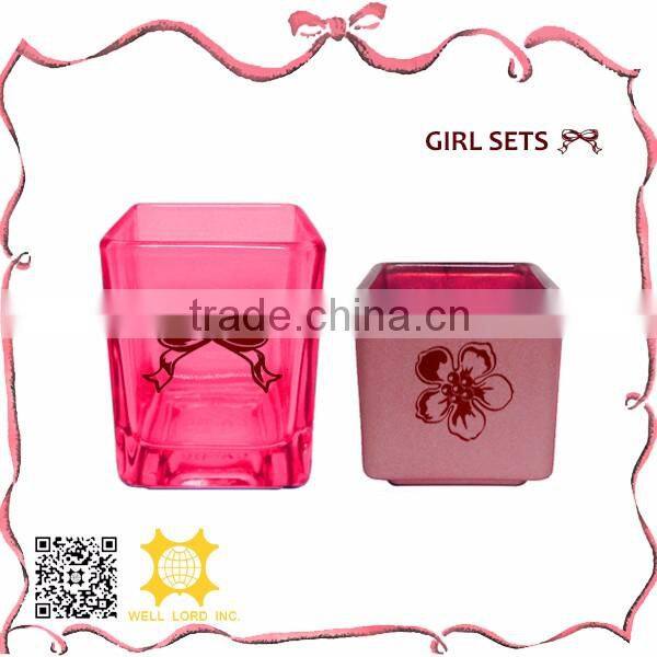 Beautiful gift 2016 logo printed decorative purple candle holder