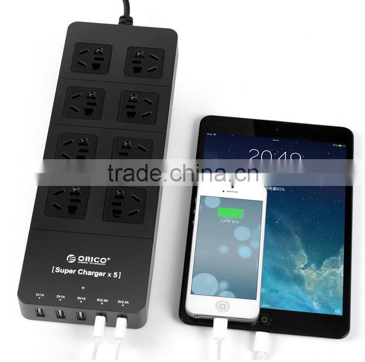 Electrical Multi Vertical Socket USB Outlet ABS Fire Resistant Universal Power Socket Strip