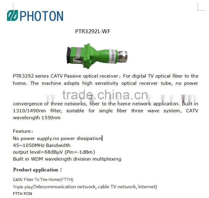 Passive optical receiver PTR3292 without power supply