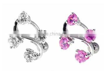 The hot sale Crystal Purple Titanium BCR Captive Ring nose & lip rings