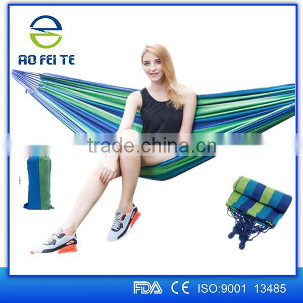 2016 Aofeite Portable Cotton Rope Canvas Outdoor Camping Hanging Military Hammock Swing