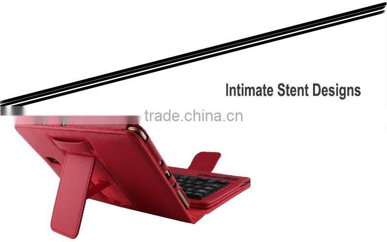 Litchi Pattern Wireless Mini Bluetooth Keyboard for Samsung TABS 8.4inch T700/705-SA04