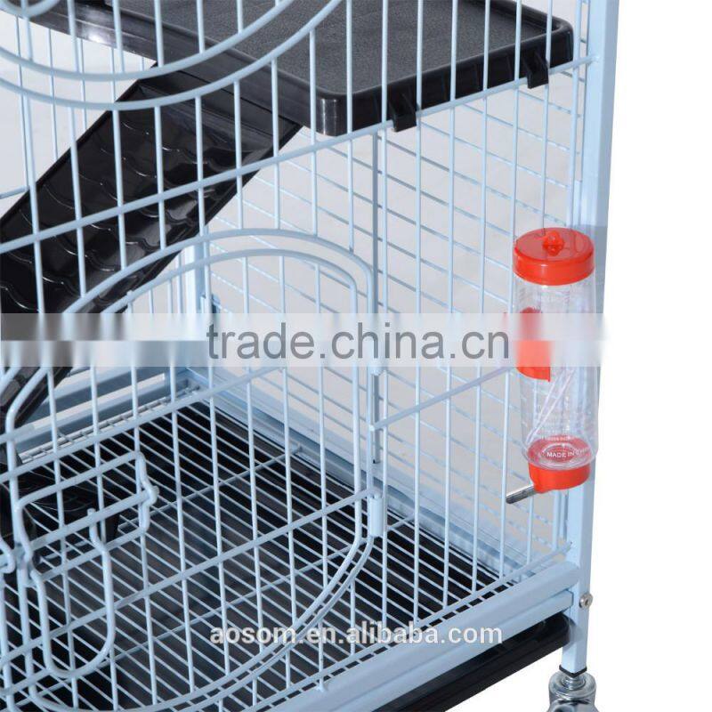 Pawhut 37" 4 Level White Indoor Metal Small Animal Cage Hutch