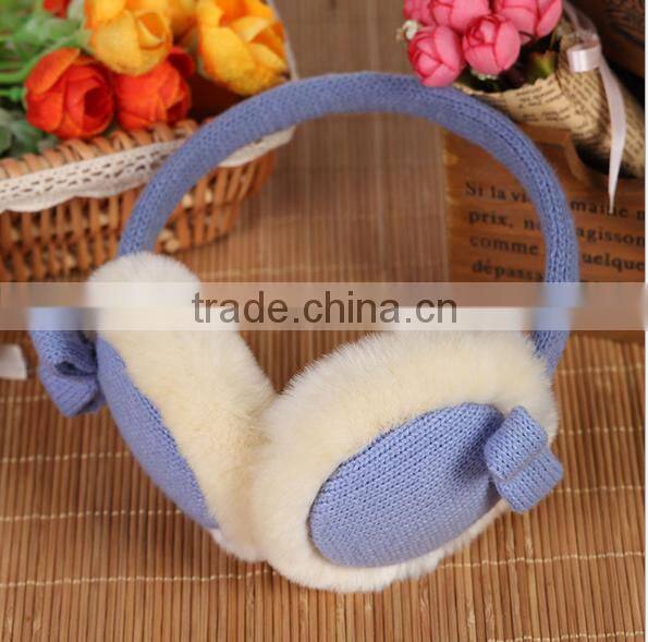 Knit Solid Color Plush Lining Bright Color Earmuffs