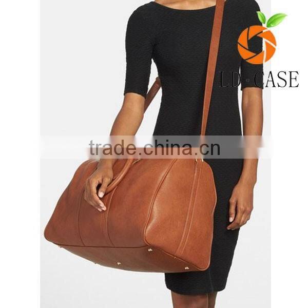 Waterproof Men's Leather Travel bag Weekender Luggage Duffel Bag