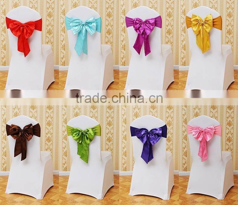 LGS031 royal blue satin chair sash wedding chair back tie for sale