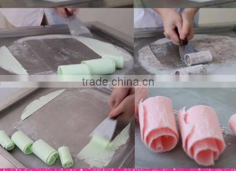 commercial hot sale flat pan fry ice cream machine/fried cream machine(2+10)