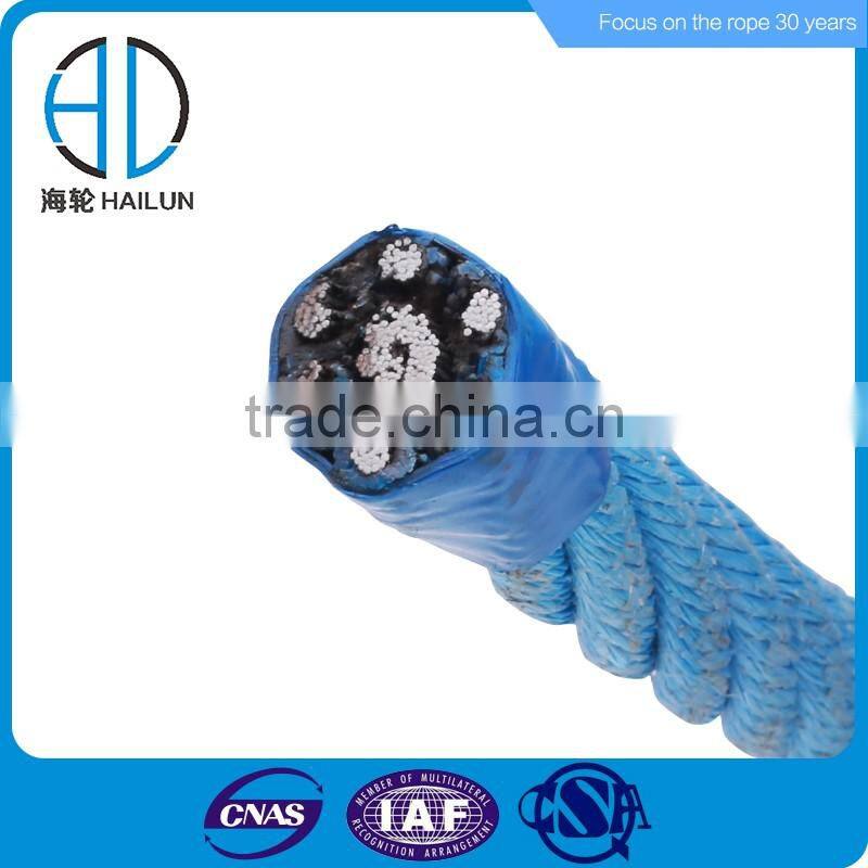 6strands 16mm twist PP combination rope with steel