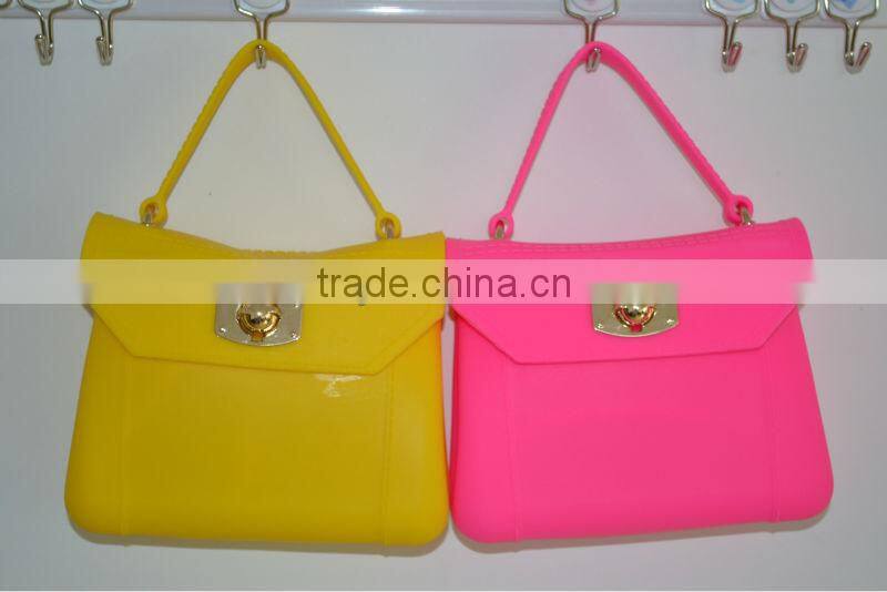 12colors stock!!! Fashion silicone rubber handbag for lady