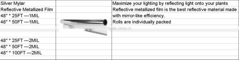 48''*50FT Reflective Mylar Film - hydroponics metalized plastic light mirror grow room