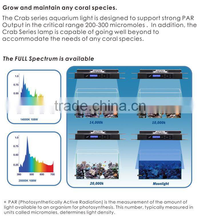 Touch screen Super functional 108w full spectrum led marine lights
