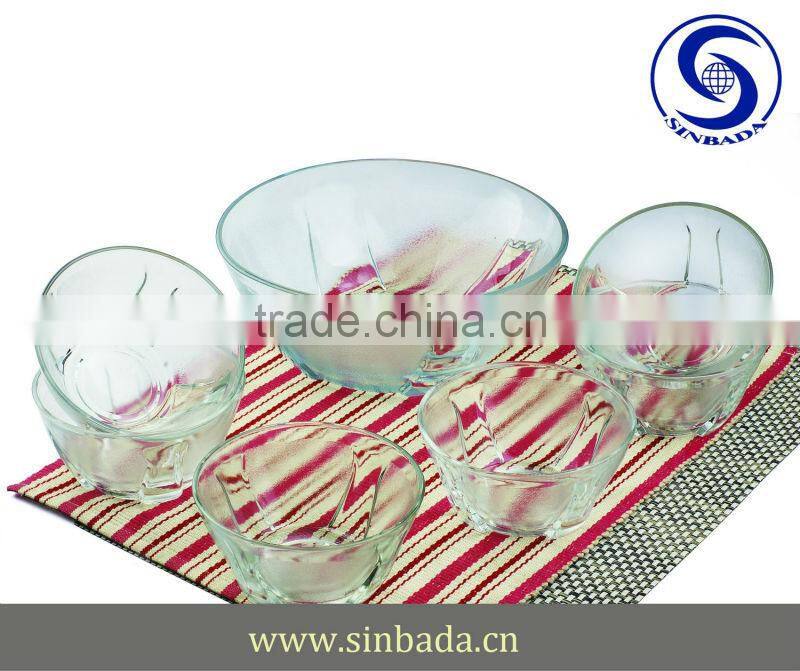 High quality 7pcs glass bowl set,dinner set,salad bowl set
