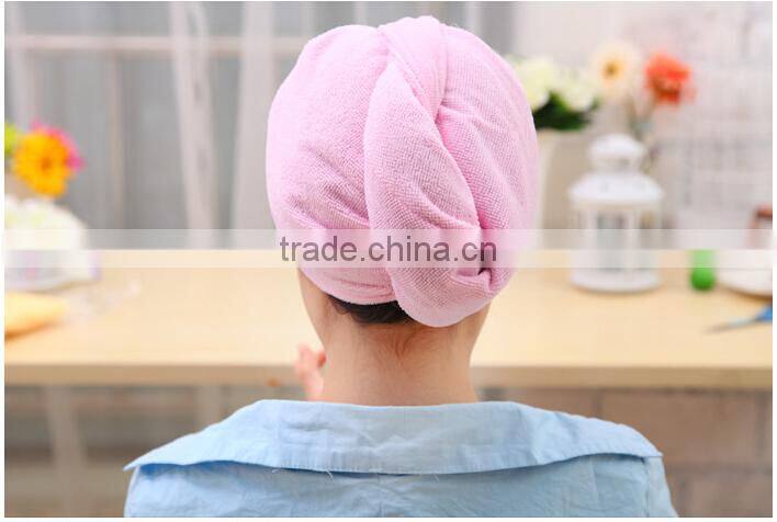 Q042 Fiber dry hair cap thickening buckle shower cap hair quick dry towel
