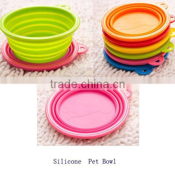 Hot Selling Portable Silicon Pet Feeding Bowl / Silicon Folding Pet Bowl