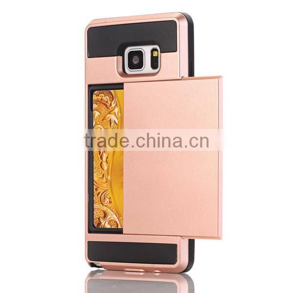 Slip cover card slot phone case TPU + PC phone hull protective back cover for Samsung Note 7