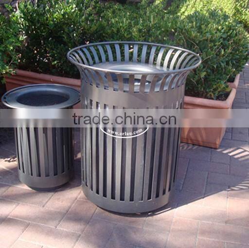 Arlau outdoor park galvanized steel garbage bin