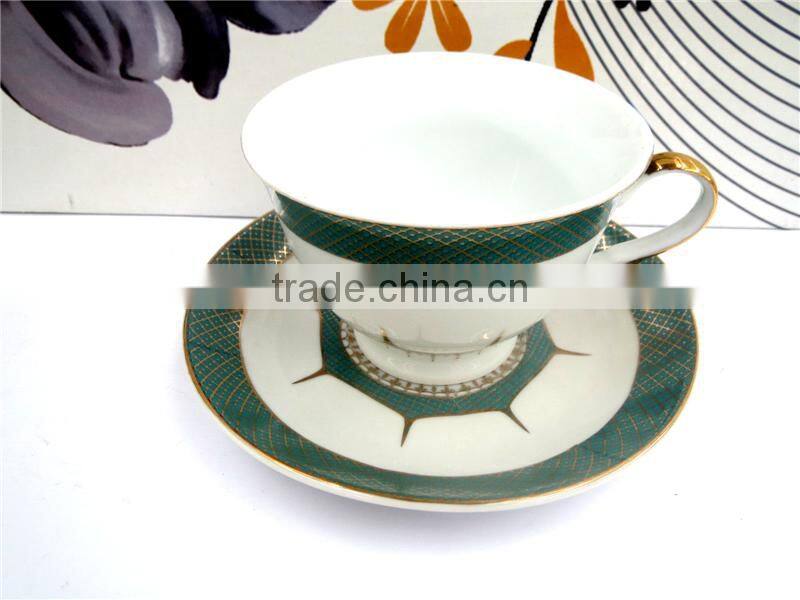new porcelain ceramic red tea cups and saucers