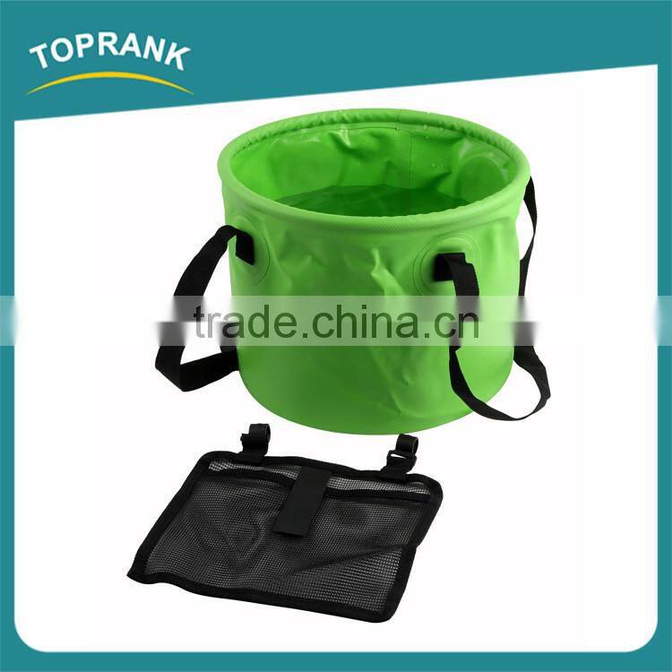 Portable foldable water bucket multifunctional 500D collapsible bucket for camping hiking