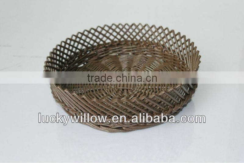 round wicker tray basket for food and vegetables