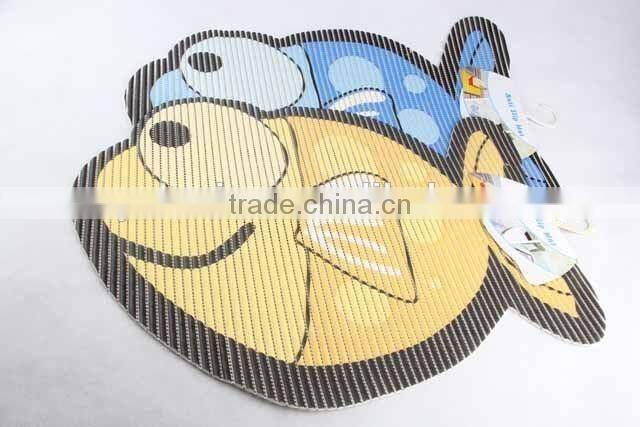Cartoon fish shaped printed EVA anti slip bathroom mat