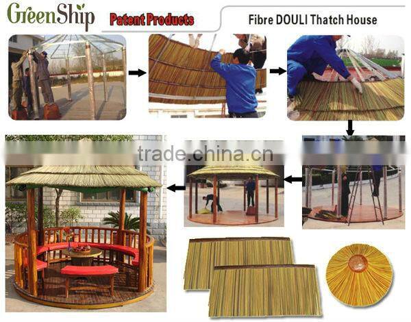 High quality good flexibility synthetic thatch for Decorations_ GreenShip