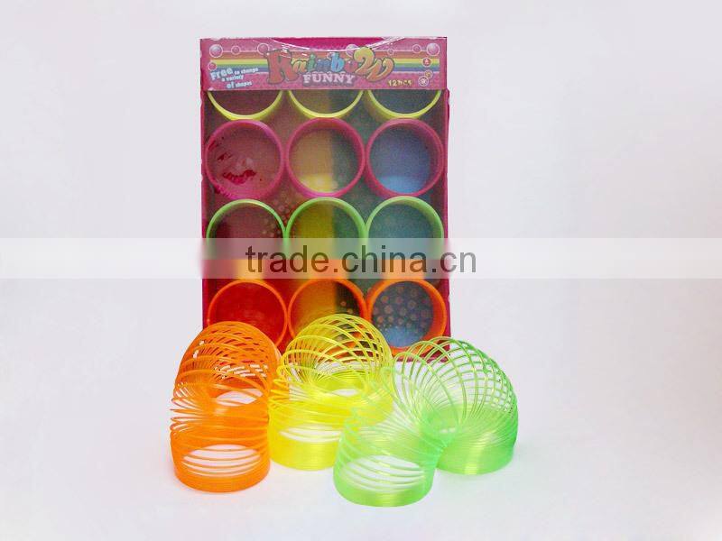plastic rainbow spring toys educational classic toys for kids/promotional toys raibow circle