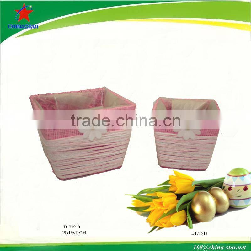 decorative jute basket for cosmetic
