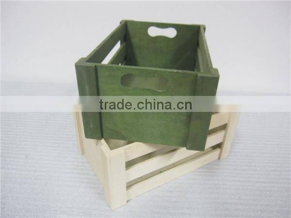 Green color plywood wooden crate for milk friut