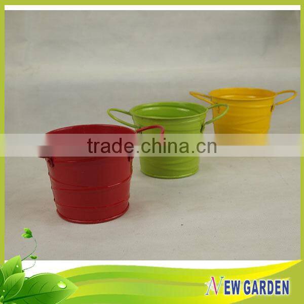 New Design Garden decoration round smart plant pot with handle