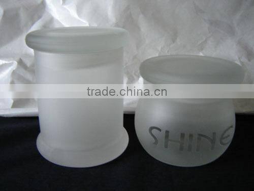 glass candle jar with lid forsted candle holder