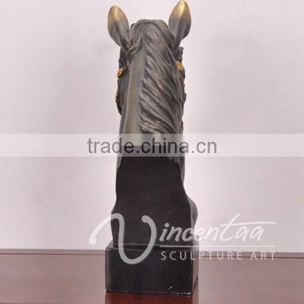Art deco riproduzioni life size resin craft fiberglass head horse
