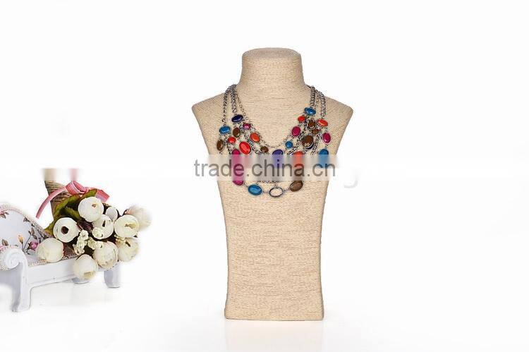 Rope necklace display stand bust jewelry display