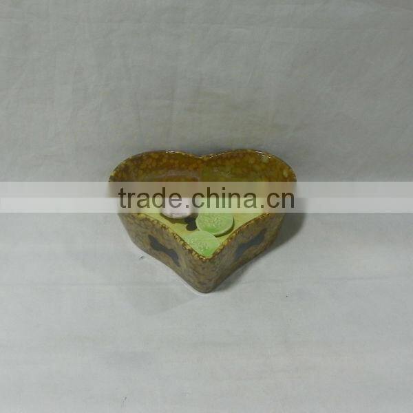 Heart Shape Ceramic Dog Bowl