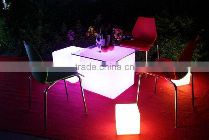 Modern popular 16 colors changing glowing led cube tables