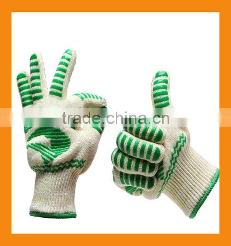 Certified 932F Silicone Heat Resistant Grilling BBQ Gloves for Cooking Baking Barbecue Potholder