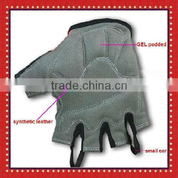 Fingerless shock proof gym gloves