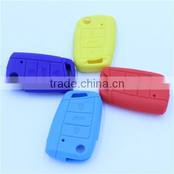 Cheap price Single color silicone car key covers, silicone car key holer for volkswagen golf7