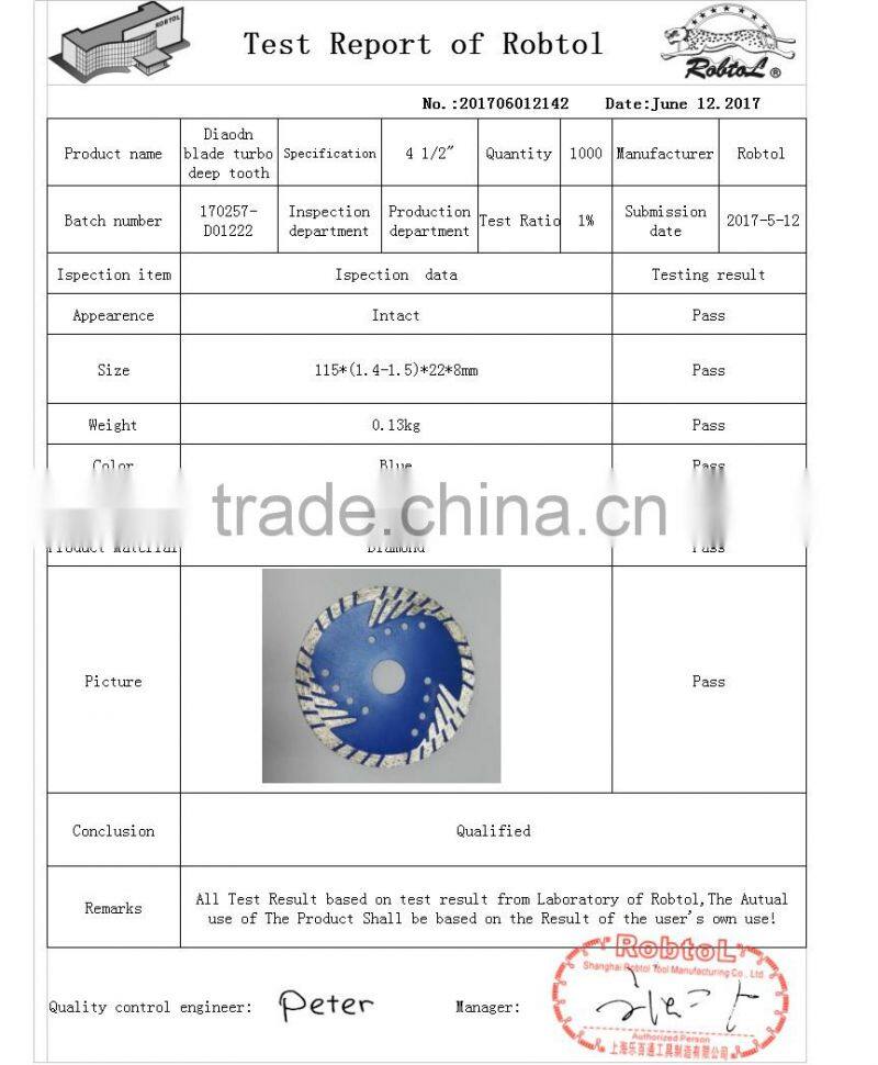 4.5" 115mm Diamond Blade Turbo Deep Tooth Triangle Grinding Wheel Stone Tile Saw Blade Cutting Marble Abrasive Cutter Disc