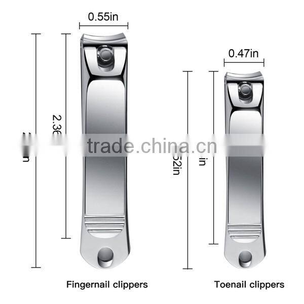 TOPCOM Perfect for Men & Women Nail Clippers 2 PCs Nail Cutter Set Sharpest Stainless Steel Fingernail + Toenail Set